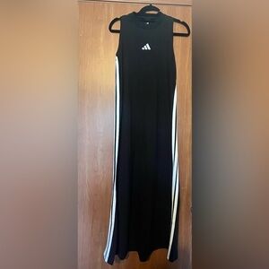 Adidas Womens Essentials 3-Stripes Long Racerback Dress Size Small